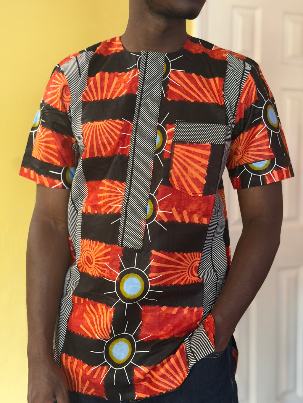 African wax shirt size M