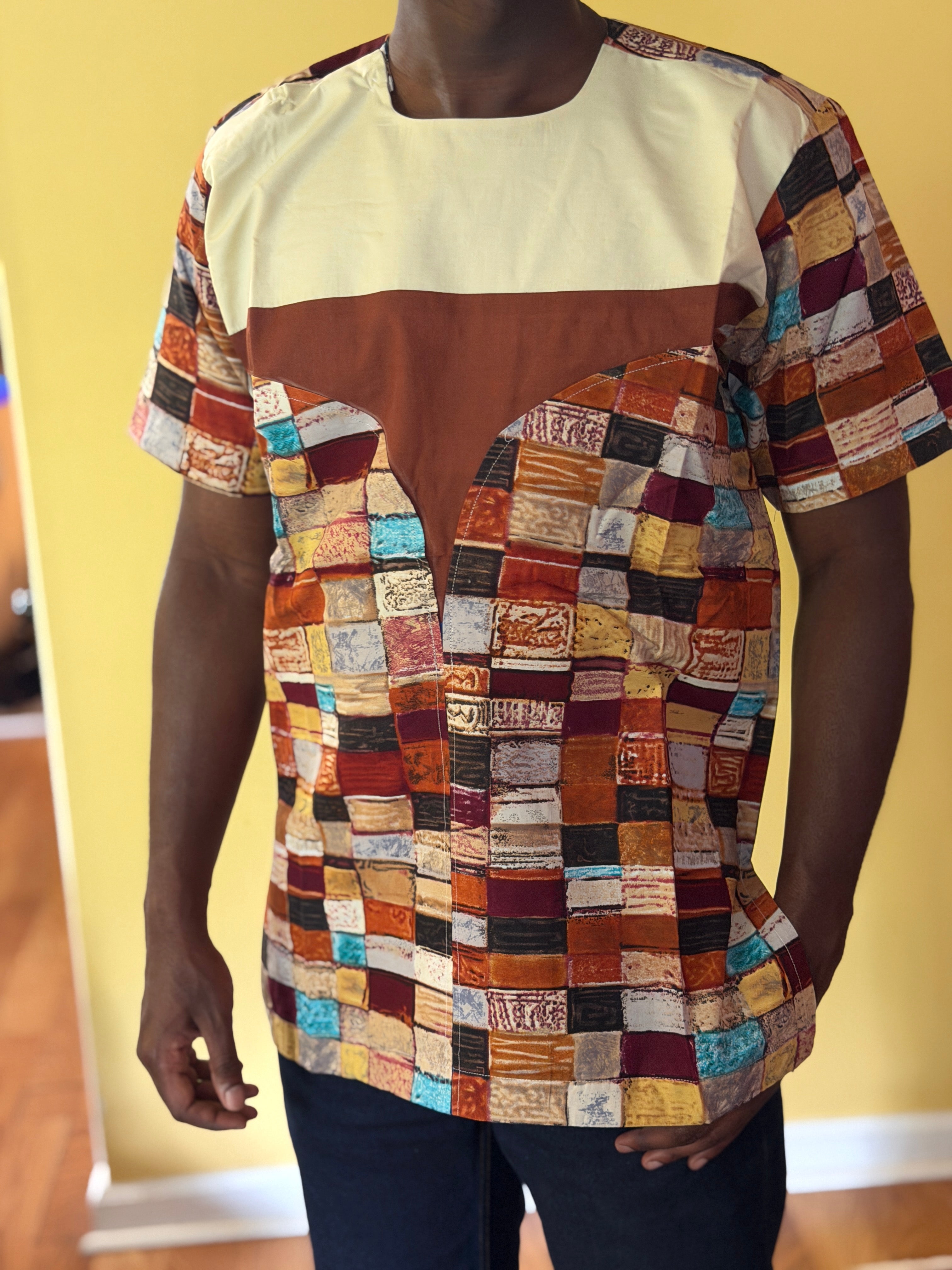African wax shirt size L