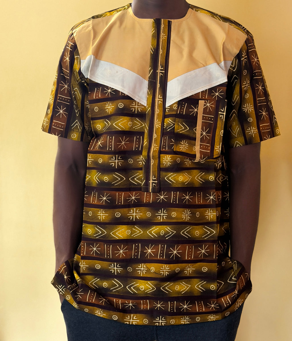 African wax shirt size L