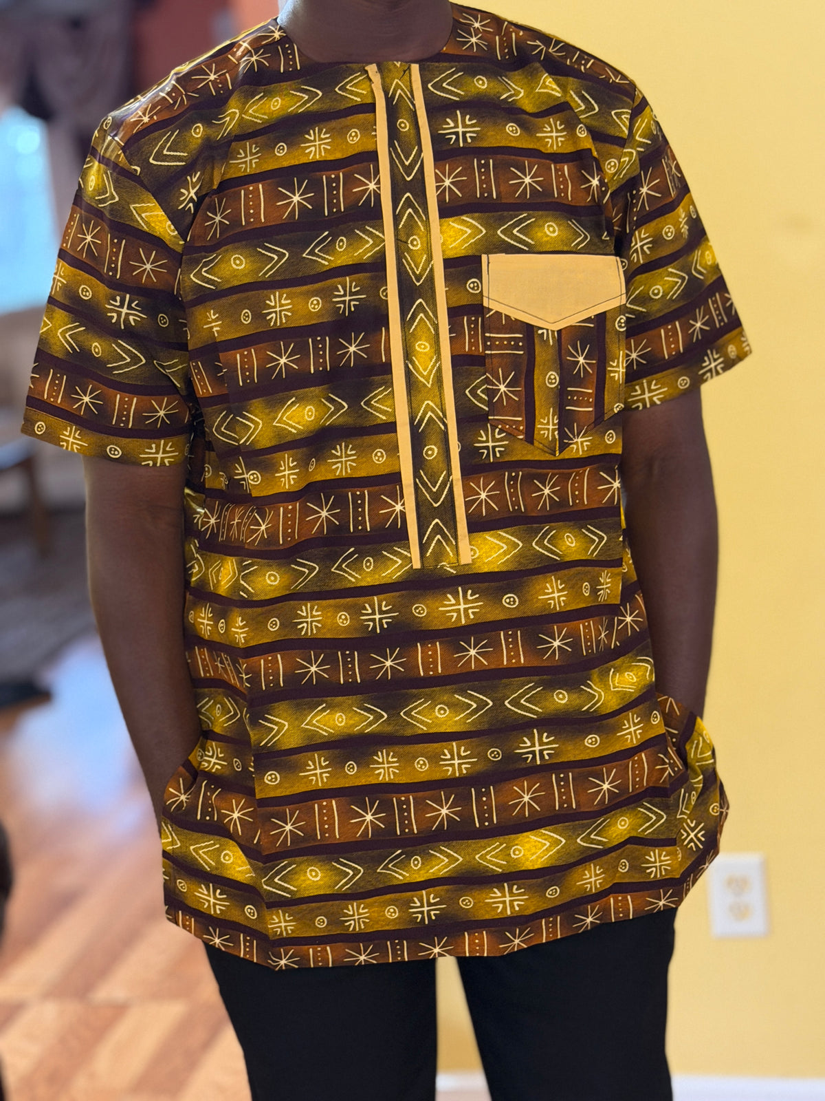 African wax shirt size L
