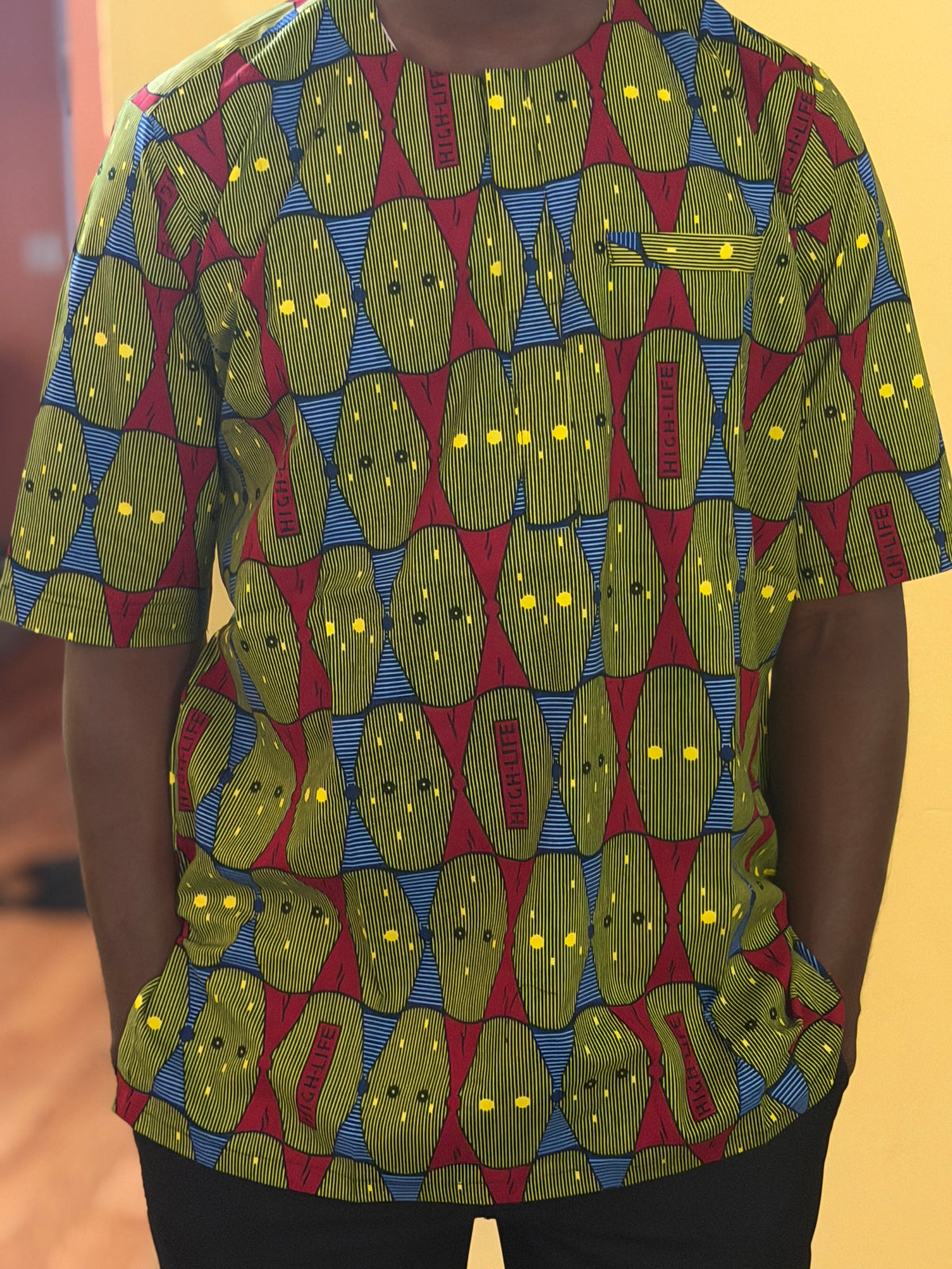African wax shirt size L